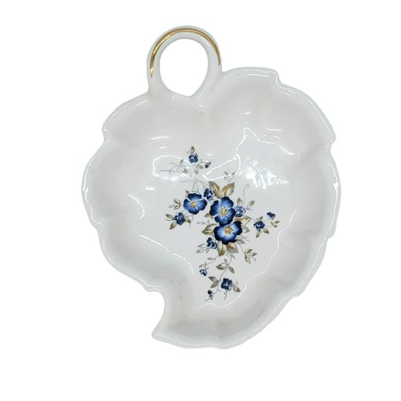 "Perugina" By Aurora Firenze Italia Handpainted Ceramic Leaf Dish - Picture 1 of 4